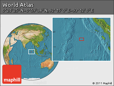 Satellite Location Map of the Area around 0° 42' 2" N, 92° 43' 29" E