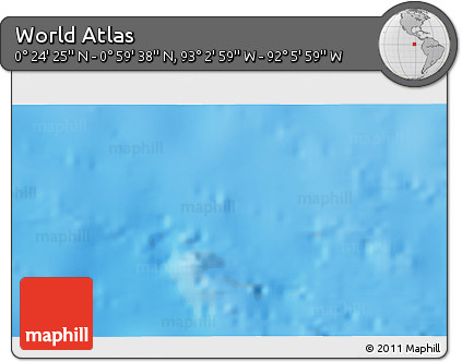 Physical 3D Map of the Area around 0° 42' 2" N, 92° 34' 29" W