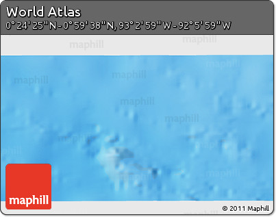 Physical 3D Map of the Area around 0° 42' 2" N, 92° 34' 29" W