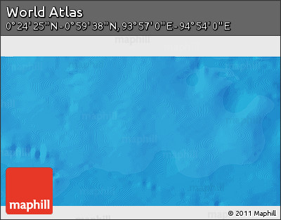 Political 3D Map of the Area around 0° 42' 2" N, 94° 25' 30" E