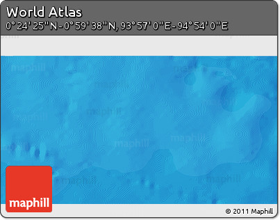 Political 3D Map of the Area around 0° 42' 2" N, 94° 25' 30" E