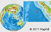 Physical Location Map of the area around 0° 42' 2" N, 94° 25' 30" E