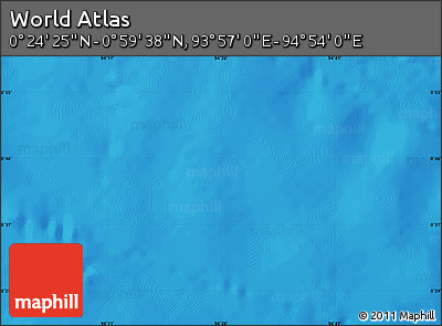 Physical Map of the Area around 0° 42' 2" N, 94° 25' 30" E