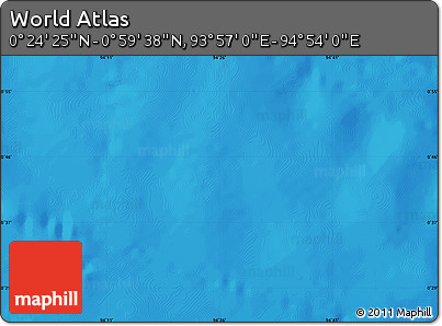 Physical Map of the Area around 0° 42' 2" N, 94° 25' 30" E