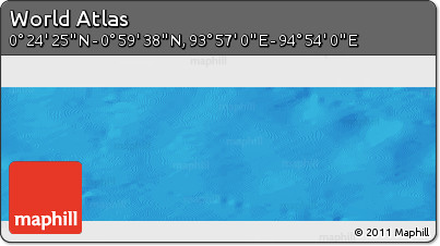 Shaded Relief Panoramic Map of the Area around 0° 42' 2" N, 94° 25' 30" E