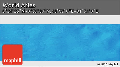 Shaded Relief Panoramic Map of the Area around 0° 42' 2" N, 94° 25' 30" E