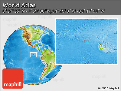 Physical Location Map of the Area around 0° 42' 2" N, 94° 16' 30" W