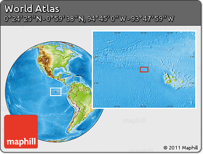 Physical Location Map of the Area around 0° 42' 2" N, 94° 16' 30" W