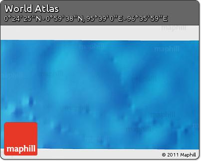 Shaded Relief 3D Map of the Area around 0° 42' 2" N, 96° 7' 30" E
