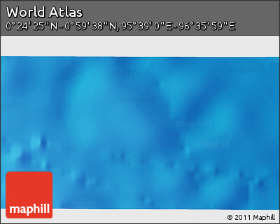 Shaded Relief 3D Map of the Area around 0° 42' 2" N, 96° 7' 30" E
