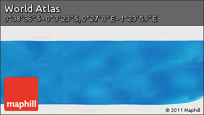 Shaded Relief Panoramic Map of the Area around 0° 21' 0" S, 0° 55' 29" E