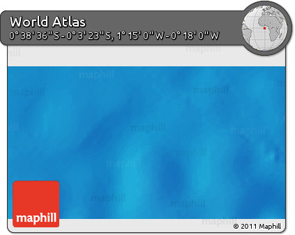 Shaded Relief 3D Map of the Area around 0° 21' 0" S, 0° 46' 30" W