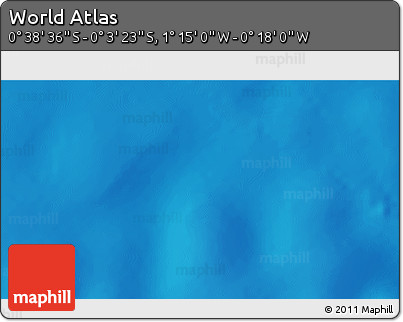 Shaded Relief 3D Map of the Area around 0° 21' 0" S, 0° 46' 30" W