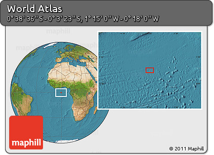 Satellite Location Map of the Area around 0° 21' 0" S, 0° 46' 30" W