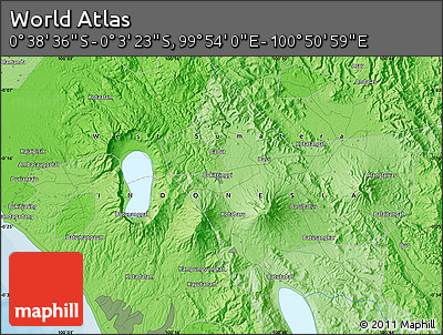 Political Map of the Area around 0° 21' 0" S, 100° 22' 30" E