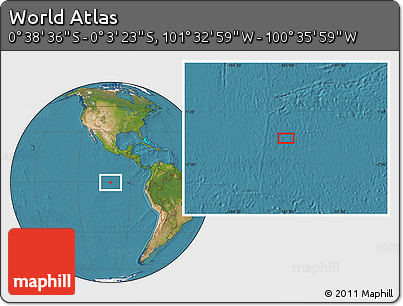 Satellite Location Map of the Area around 0° 21' 0" S, 101° 4' 29" W