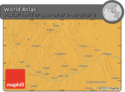 Political Map of the Area around 0° 21' 0" S, 102° 4' 29" E