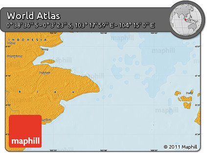 Political Map of the Area around 0° 21' 0" S, 103° 46' 30" E