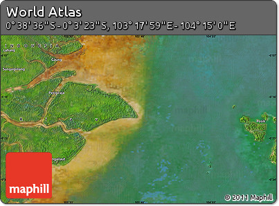 Satellite Map of the Area around 0° 21' 0" S, 103° 46' 30" E