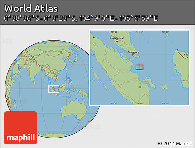 Savanna Style Location Map of the Area around 0° 21' 0" S, 104° 37' 30" E