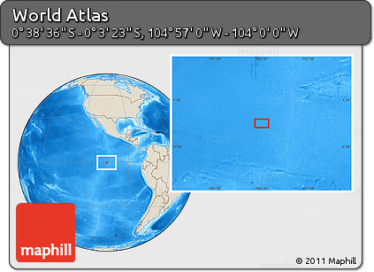 Shaded Relief Location Map of the Area around 0° 21' 0" S, 104° 28' 29" W