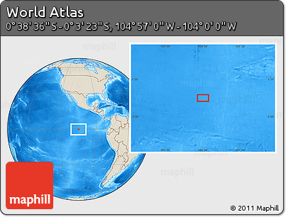 Shaded Relief Location Map of the Area around 0° 21' 0" S, 104° 28' 29" W
