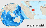 Shaded Relief Location Map of the area around 0° 21' 0" S, 105° 28' 29" E