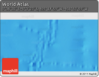 Shaded Relief 3D Map of the Area around 0° 21' 0" S, 105° 19' 29" W