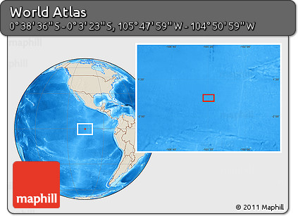 Shaded Relief Location Map of the Area around 0° 21' 0" S, 105° 19' 29" W