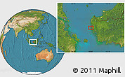Satellite Location Map of the area around 0° 21' 0" S, 108° 52' 30" E