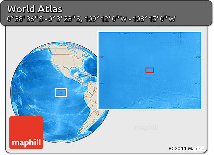 Shaded Relief Location Map of the Area around 0° 21' 0" S, 108° 43' 29" W