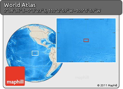 Shaded Relief Location Map of the Area around 0° 21' 0" S, 109° 34' 29" W