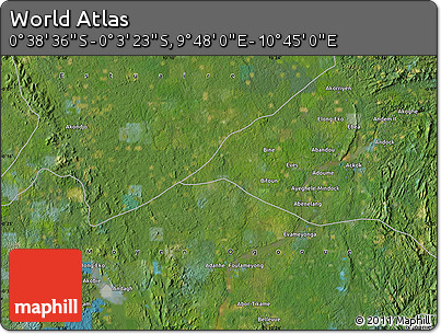 Satellite Map of the Area around 0° 21' 0" S, 10° 16' 30" E