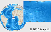 Shaded Relief Location Map of the area around 0° 21' 0" S, 10° 7' 30" W