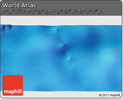 Shaded Relief 3D Map of the Area around 0° 21' 0" S, 10° 58' 29" W