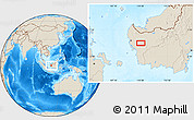 Shaded Relief Location Map of the area around 0° 21' 0" S, 110° 34' 29" E