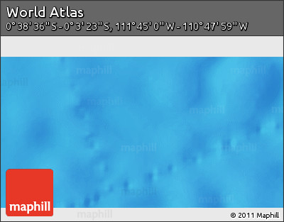 Physical 3D Map of the Area around 0° 21' 0" S, 111° 16' 30" W