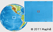 Physical Location Map of the area around 0° 21' 0" S, 111° 16' 30" W