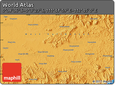 Political Map of the Area around 0° 21' 0" S, 112° 16' 30" E