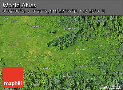 Satellite Map of the Area around 0° 21' 0" S, 112° 16' 30" E