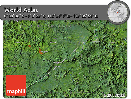 Satellite Map of the Area around 0° 21' 0" S, 113° 7' 30" E