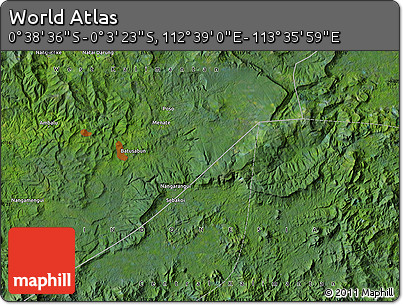Satellite Map of the Area around 0° 21' 0" S, 113° 7' 30" E