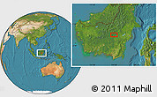 Satellite Location Map of the area around 0° 21' 0" S, 114° 49' 29" E