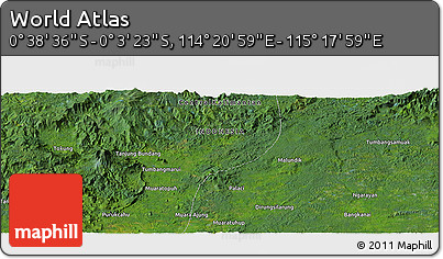 Satellite Panoramic Map of the Area around 0° 21' 0" S, 114° 49' 29" E