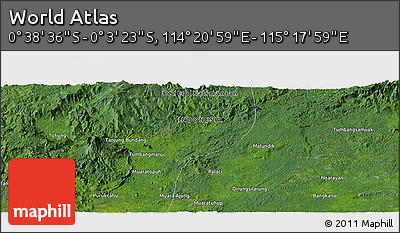 Satellite Panoramic Map of the Area around 0° 21' 0" S, 114° 49' 29" E