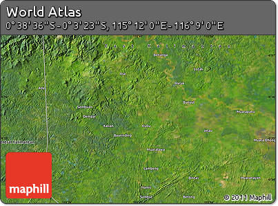 Satellite Map of the Area around 0° 21' 0" S, 115° 40' 30" E
