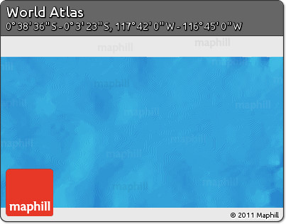 Physical 3D Map of the Area around 0° 21' 0" S, 117° 13' 29" W
