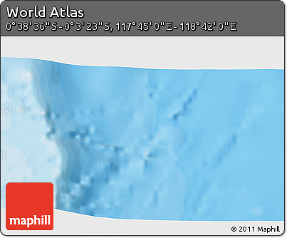 Political 3D Map of the Area around 0° 21' 0" S, 118° 13' 29" E
