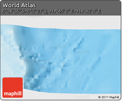 Shaded Relief 3D Map of the Area around 0° 21' 0" S, 118° 13' 29" E