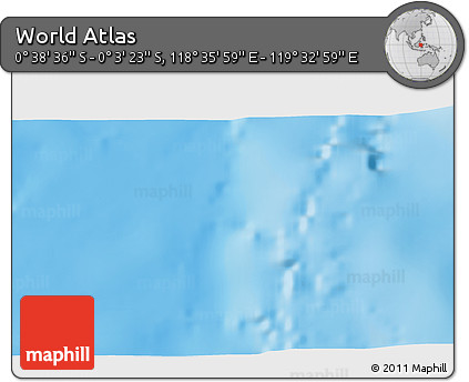 Shaded Relief 3D Map of the Area around 0° 21' 0" S, 119° 4' 29" E